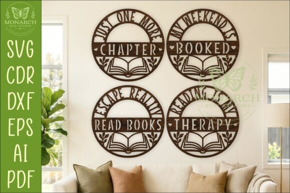 Download Book Lover Wall Sign Bundle SVG X 4 - Bundle Collection