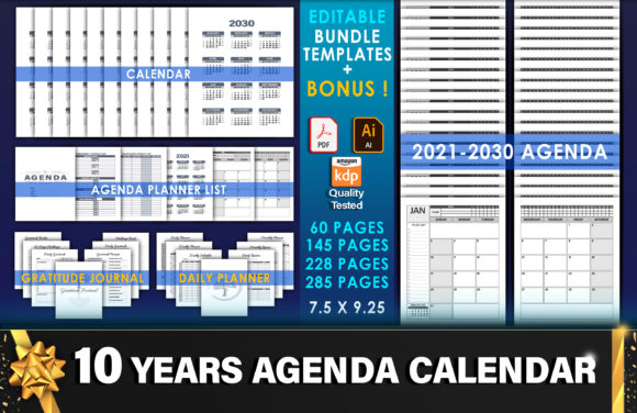Download 10 Years KDP Interiors Template Bundle - Bundle Collection