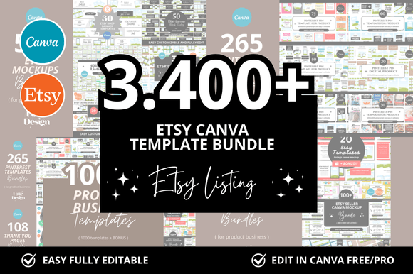 Download 3.400+ Etsy Canva Bundle + Bonus - Bundle Collection