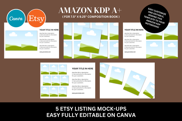 Download Amazon KDP a+ Canva Mockup Bundle - Bundle Collection