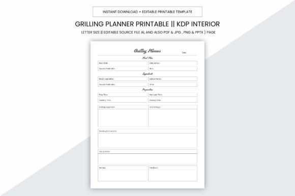 Download Grilling Planner Kdp Interior Printable - Interior printable Collection