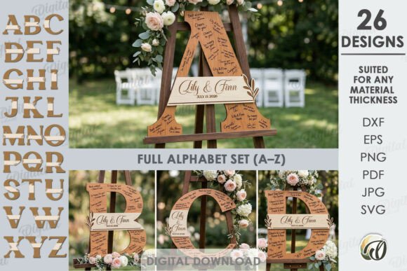 Download Wedding Guest Book Letters Signs Bundle - Bundle Collection