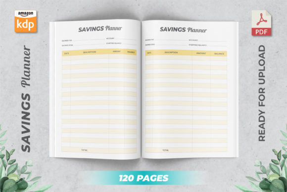 Download Savings Tracker KDP Interior Printable - Interior printable Collection