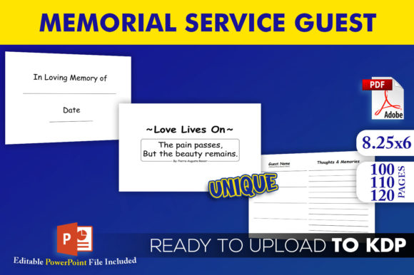 Download Memorial Service Guest Book KDP Interior - Guest book Collection