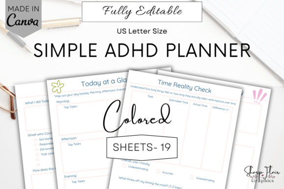Download ADHD Planner Bundle Canva Editable - Bundle Collection