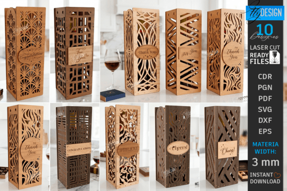 Download Wine Bottle Gift Boxes Laser Cut Bundle - Bundle Collection