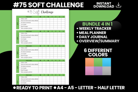 Download 75 Soft Challenge Tracker Bundle - Bundle Collection