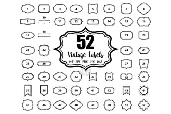 Download 52 Vintage Blank Labels Bundle - Bundle Collection