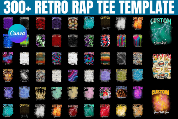 Download Retro 90s Rap Tee Template Bundle - Bundle Collection