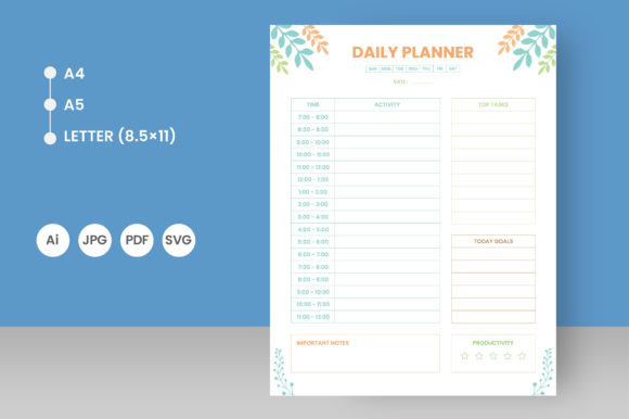 Download Daily Planner Page Activity Interior Kdp - Planner page Collection