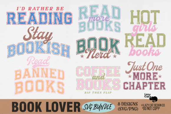 Download Book Lover SVG PNG Design Bundle - Bundle Collection
