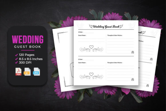 Download Wedding Guest Book | KDP Interior. - Guest book Collection