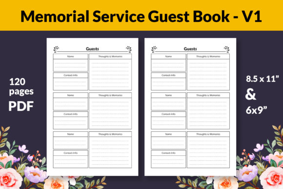 Download Memorial Service Guest Book Interior - Guest book Collection