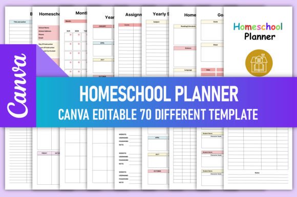 Download Homeschool Planner Bundle Canva Template - Bundle Collection