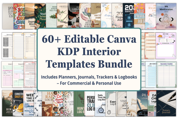 Download 60+ Editable Canva KDP Interior | Bundle - Bundle Collection