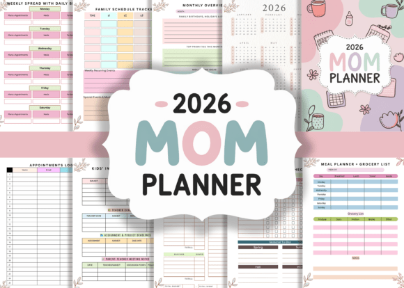Download 2026 Mom Planner 👩‍👧 KDP Interiors - Interiors Collection