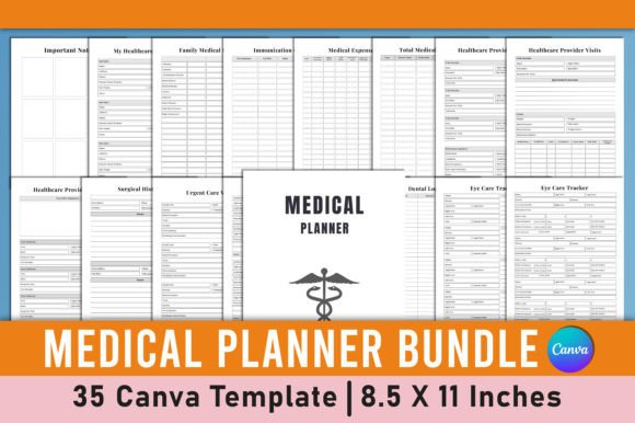 Download Medical Planner Bundle Canva Template - Bundle Collection