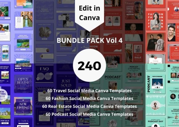 Download 240 Social Media Canva Templates Bundle - Bundle Collection