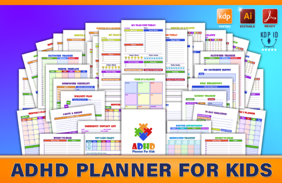 Download ADHD Planner for Kids: Editable Bundle - Bundle Collection