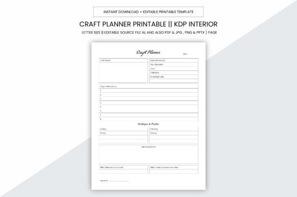 Download Craft Planner Kdp Interior Printable - Interior printable Collection