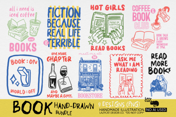 Download Book Hand-Drawn PNG Bundle - Bundle Collection