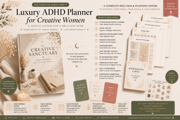 Download Luxury ADHD Wellness Planner Bundle - Bundle Collection