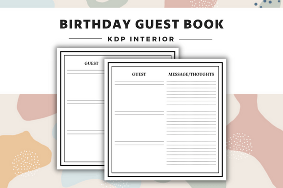Download Birthday Guest Book Interior - Guest book Collection
