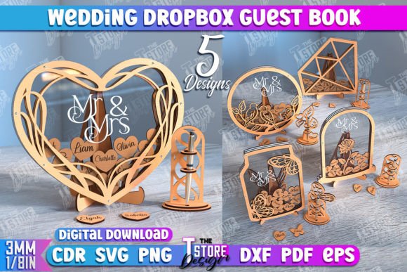 Download Wedding Drop Box Guestbook Laser Bundle - Bundle Collection