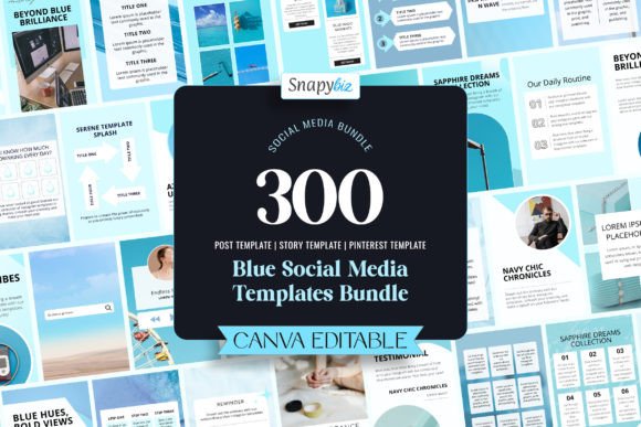 Download Blue Social Media Templates Bundle - Bundle Collection