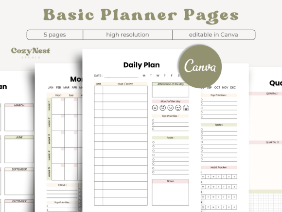 Download Canva Planner Template Bundle Printable - Bundle Collection