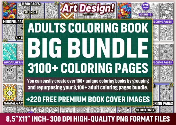 Download 3100+ Adults Coloring Pages Mega Bundle - Bundle Collection