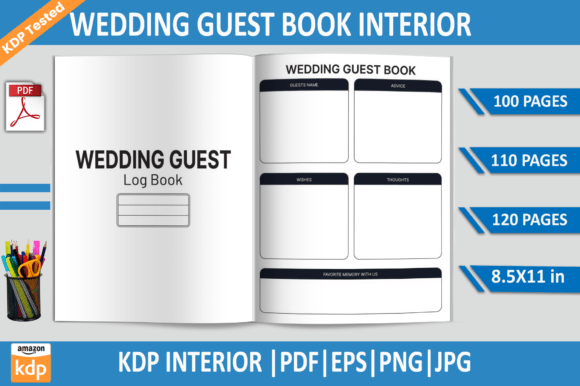 Download Wedding Guest Book | KDP Interior - Guest book Collection