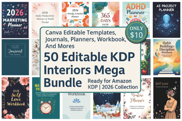 Download 50 Editable KDP Interiors Mega Bundle - Bundle Collection