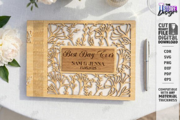 Download Elegant Wedding Guest Book Laser Cut - Guest book Collection