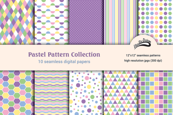 Download Pastel Digital Paper Pattern Bundle Pack - Bundle Collection