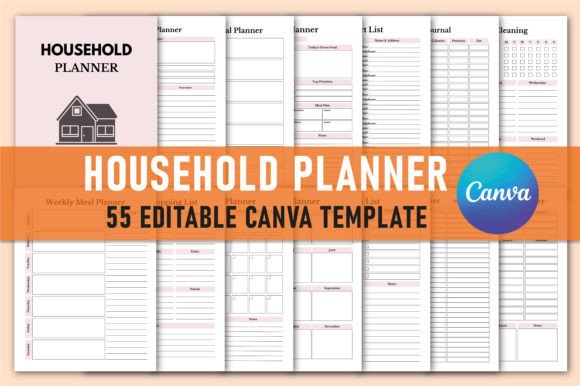 Download Household Planner for Canva Template - Premium Resources