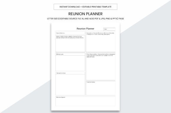 Download Reunion Planner Kdp Interior Printable - Interior printable Collection
