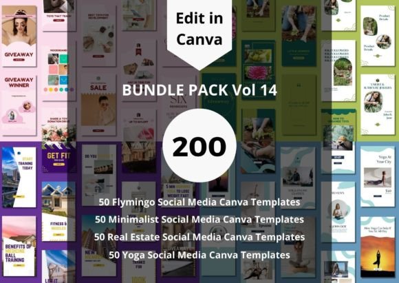 Download 200 Social Media Canva Templates Bundles - Bundle Collection