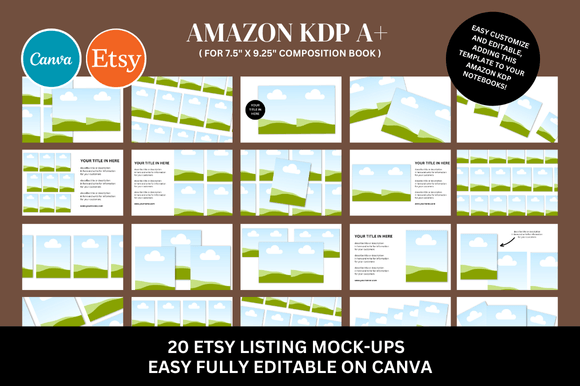 Download 20 Amazon KDP a+ Canva Mockup Bundle - Bundle Collection