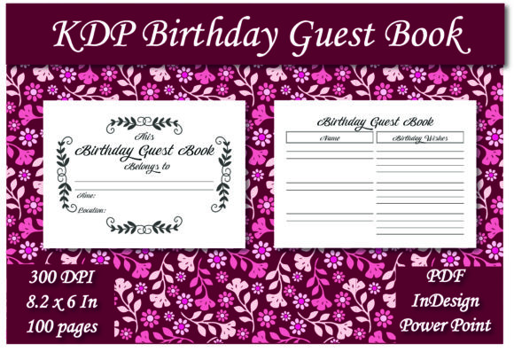 Download KDP Birthday Guest Book Interior - Guest book Collection