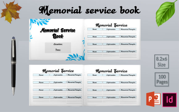 Download Memorial Service Guest Book KDP Interior - Guest book Collection