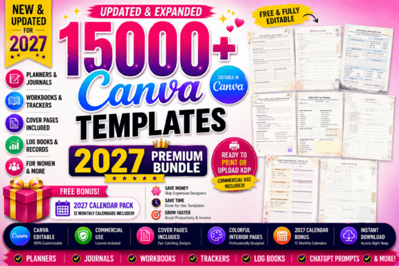 Download 15000+ Canva Templates | 2027 KDP Bundle - Bundle Collection