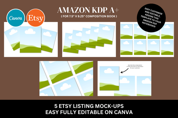 Download Amazon KDP a+ Canva Mockup Bundle - Bundle Collection