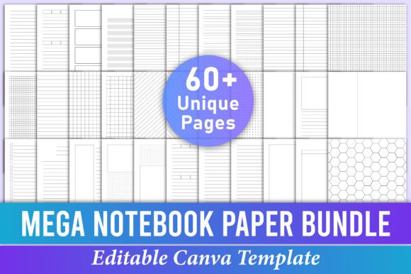 Download Mega Notebook Paper Bundle Pack Canva - Bundle Collection