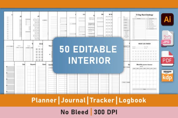 Download 50 Editable KDP Interior Bundle - Bundle Collection