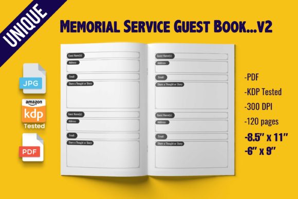 Download Memorial Service Guest Book Interior - Guest book Collection