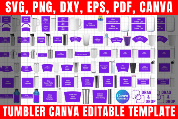 Download Tumbler Canva Editable Template Bundle - Bundle Collection