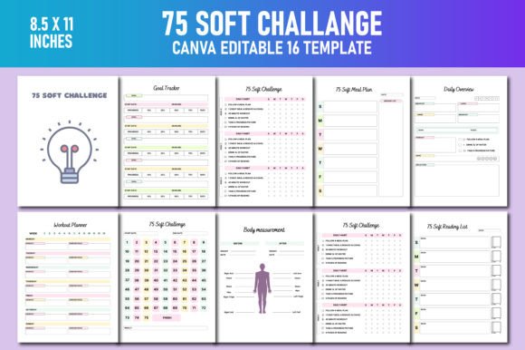 Download 75 Soft Challenge Canva KDP Interiors - Interiors Collection