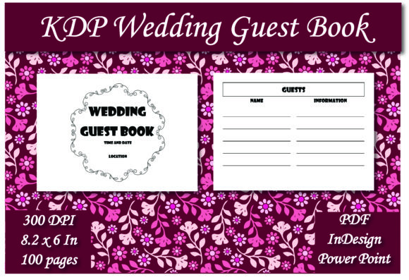 Download KDP Wedding Guest Book Interior - Guest book Collection