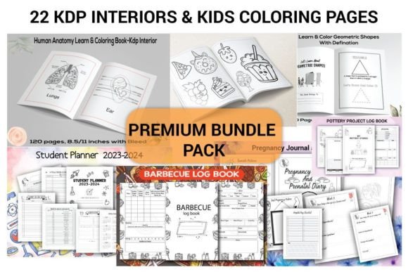 Download 22 KDP Interiors &amp; Kids Coloring Bundle - Bundle Collection